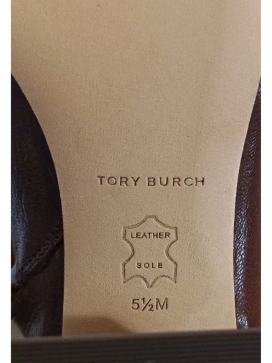 TORY BURCH Authentic New Banana Tall Boots Size 5.5 M Brown Leather, New in Box - Picture 5 of 11